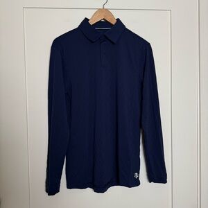 Coolibar Mens Arobello Golf Polo Shirt Sz S Navy Blue UPF 50+ Outdoor Beach